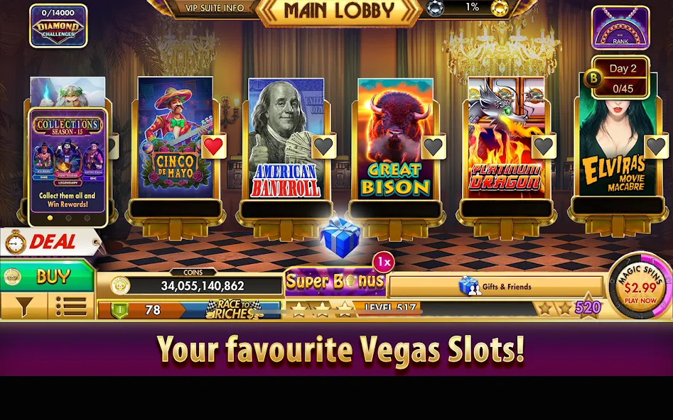 Скачать взломанную Black Diamond Casino Slots — Множитель выигрыша — скриншот 1 Скачать взломанную Black Diamond Casino Slots — Множитель выигрыша — скриншот 1