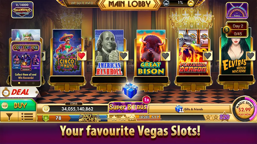 Скачать взломанную Black Diamond Casino Slots — Множитель выигрыша — скриншот 5