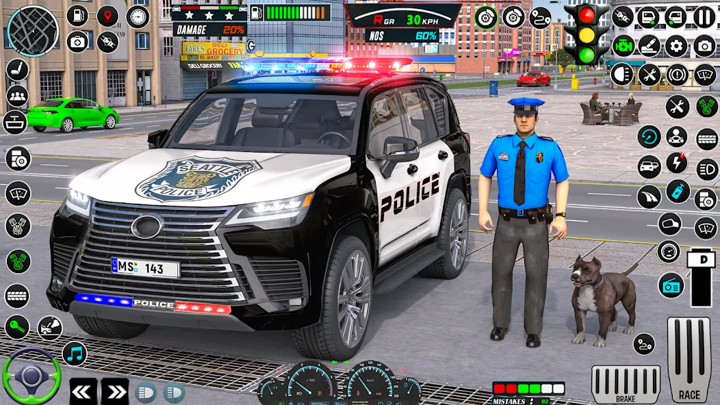 Скачать US Police Car Parking - King (Мод: Много денег) на Андроид — скриншот 1