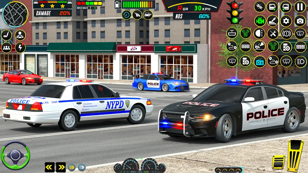 Скачать US Police Car Parking - King (Мод: Много денег) на Андроид — скриншот 3