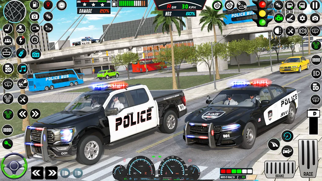 Скачать US Police Car Parking - King (Мод: Много денег) на Андроид — скриншот 4