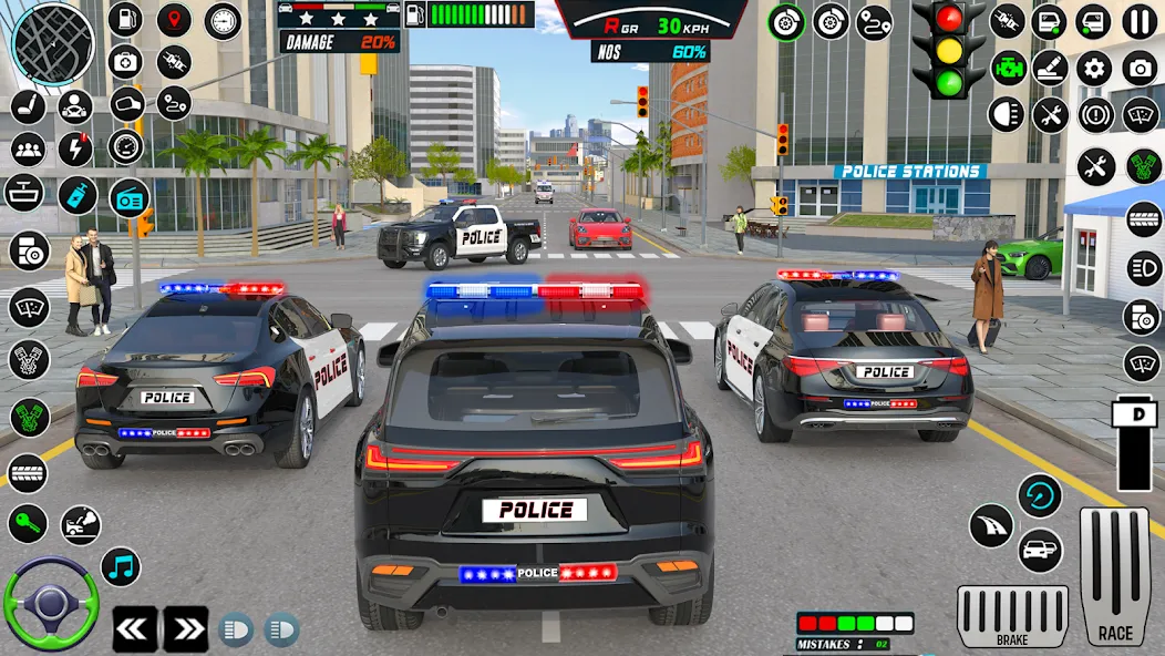 Скачать US Police Car Parking - King (Мод: Много денег) на Андроид — скриншот 5
