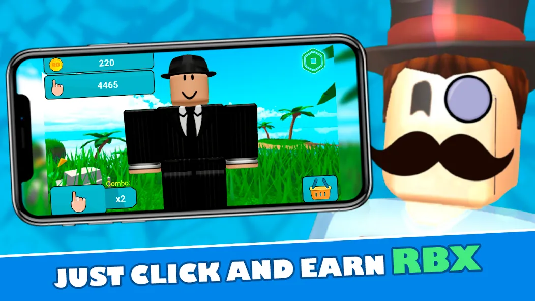 RoClicker - Robux MOD APK на Android — Много денег — скриншот 1