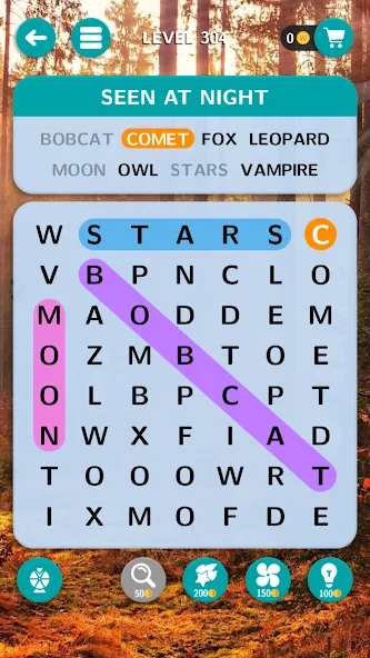 World of Word Search — Мод: Много подсказок — скриншот 2