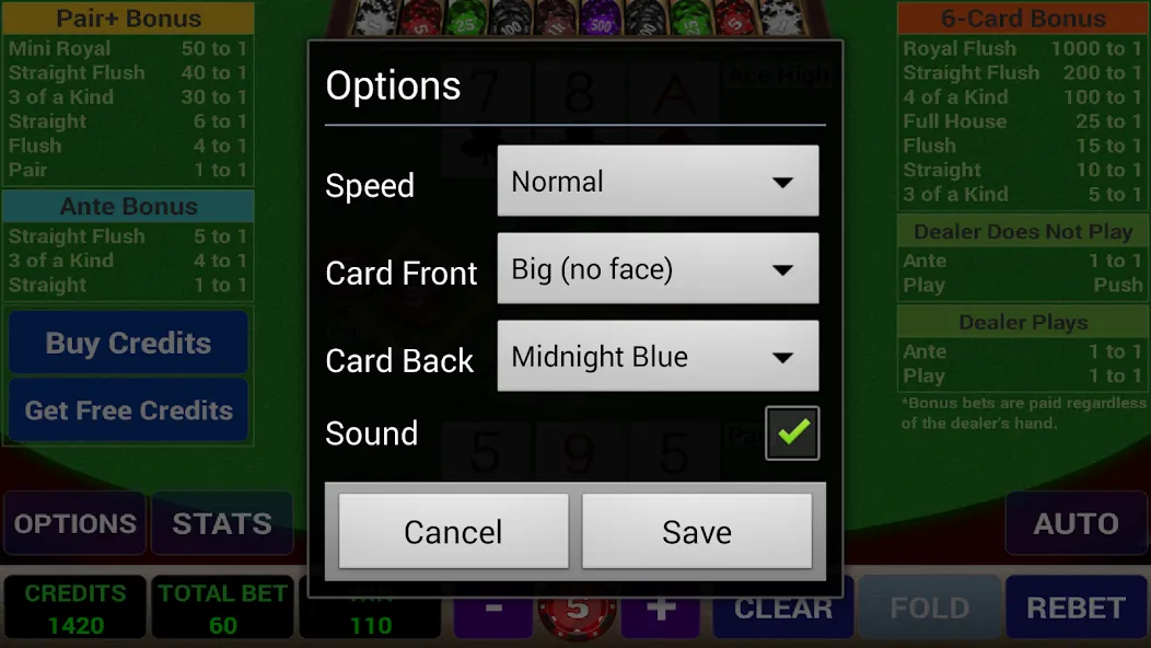 Ace 3-Card Poker MOD — Много денег и без рекламы на Андроид — скриншот 4