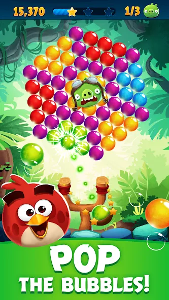 Angry Birds POP Bubble Shooter на Андроид — Мод Много жизней и ходов — скриншот 1