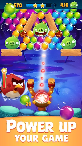Angry Birds POP Bubble Shooter на Андроид — Мод Много жизней и ходов — скриншот 4
