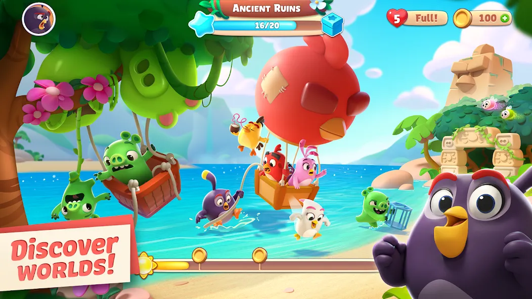 Скачать Angry Birds Journey с модом — Много денег и энергии — скриншот 2 Скачать Angry Birds Journey с модом — Много денег и энергии — скриншот 2