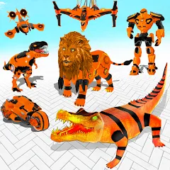 Скачать Robot Game Transform Crocodile (Мод: Много денег и без рекламы) на Андроид