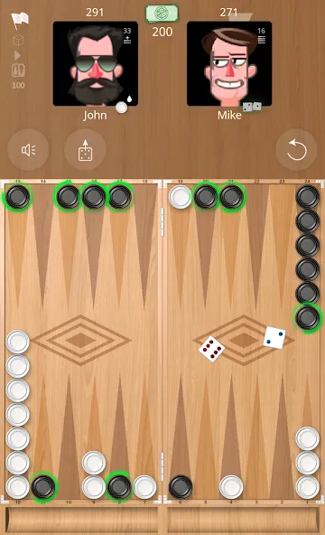 Backgammon Online — Все премиум доски и кубики разблокированы — скриншот 1