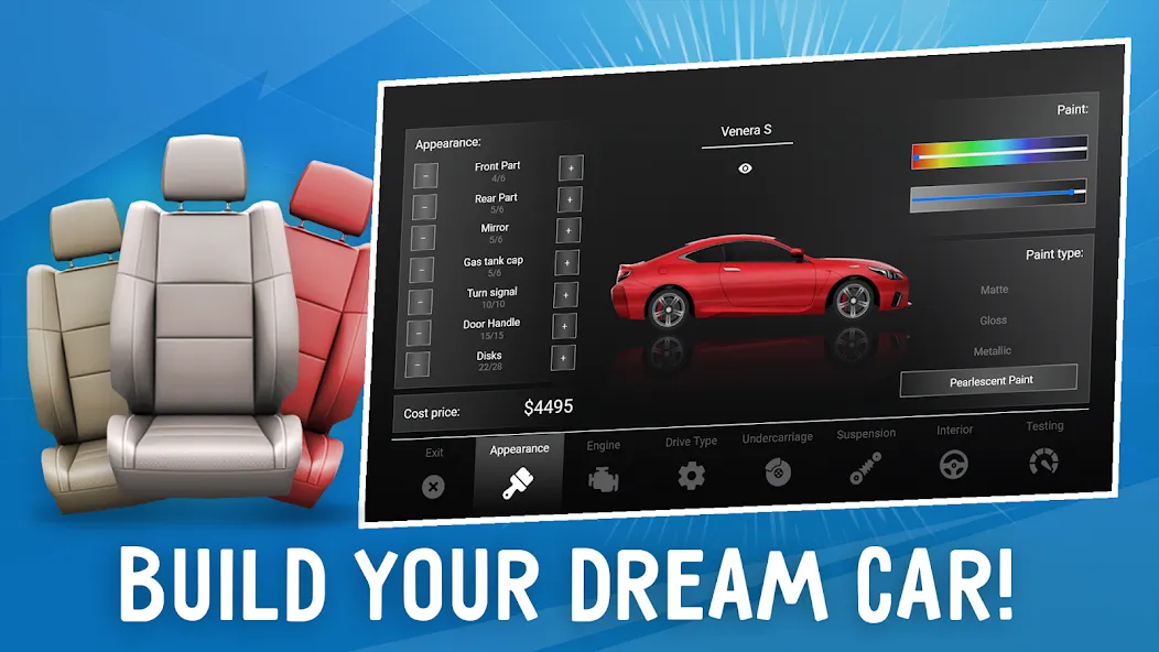 Скачать Car Company Tycoon с модом — Много денег — скриншот 1