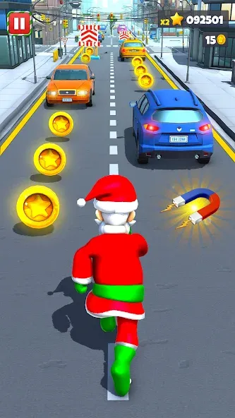 Скачать Xmas Santa Surfer Running Game на Android — Много денег — скриншот 2