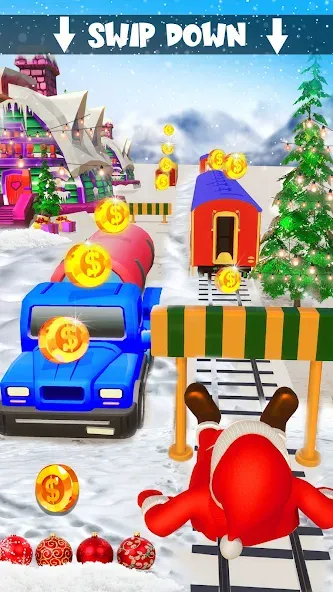 Скачать Xmas Santa Surfer Running Game на Android — Много денег — скриншот 4