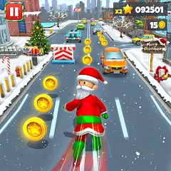 Скачать Xmas Santa Surfer Running Game на Android — Много денег