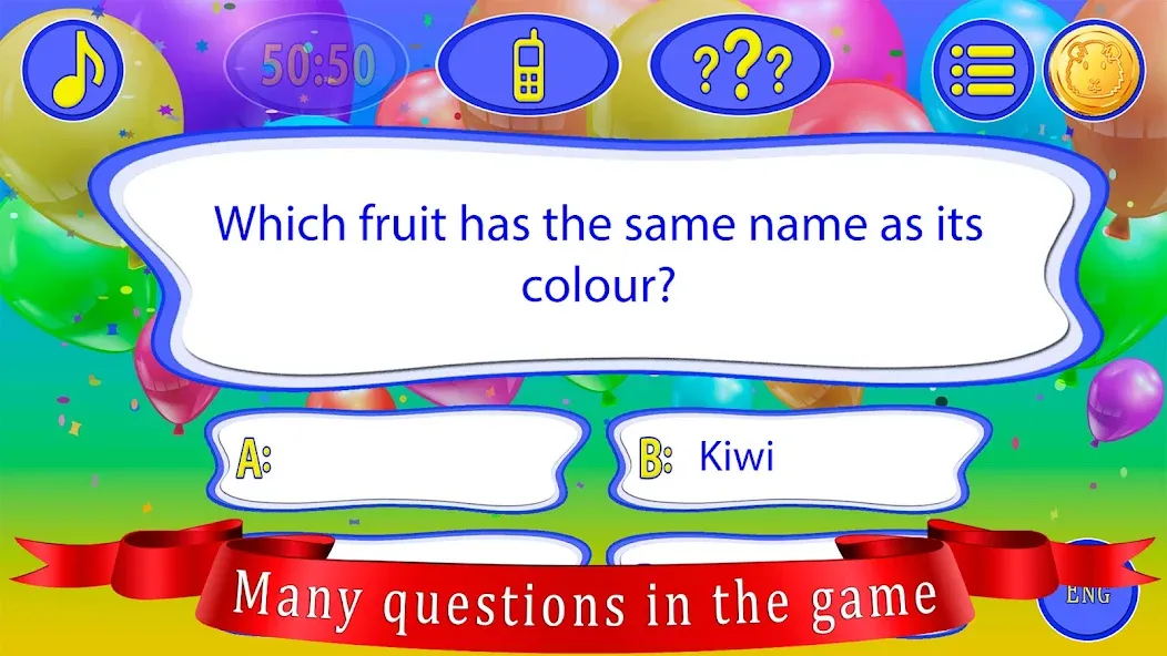 Взлом Kids Quiz Games: Millionaire — Все вопросы открыты — скриншот 4