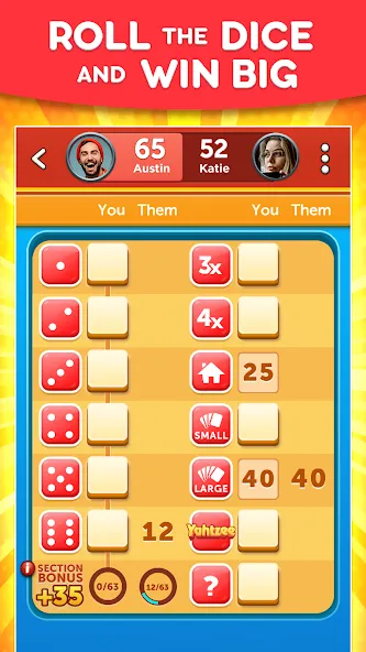 Скачать взломанную YAHTZEE With Buddies Dice Game — Много бросков и без рекламы — скриншот 1