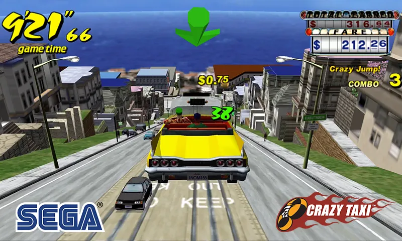 Crazy Taxi Classic MOD — Много денег на Андроид — скриншот 1