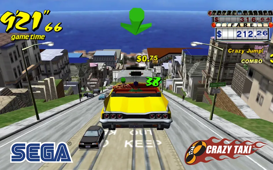 Crazy Taxi Classic MOD — Много денег на Андроид — скриншот 4