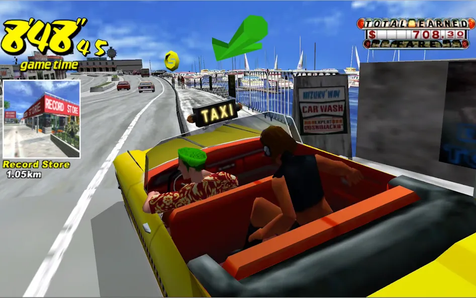 Crazy Taxi Classic MOD — Много денег на Андроид — скриншот 5