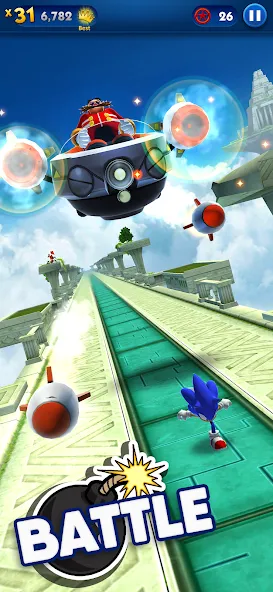 Sonic Dash - Endless Running MOD APK на Android — Много денег и бесконечные кольца — скриншот 3