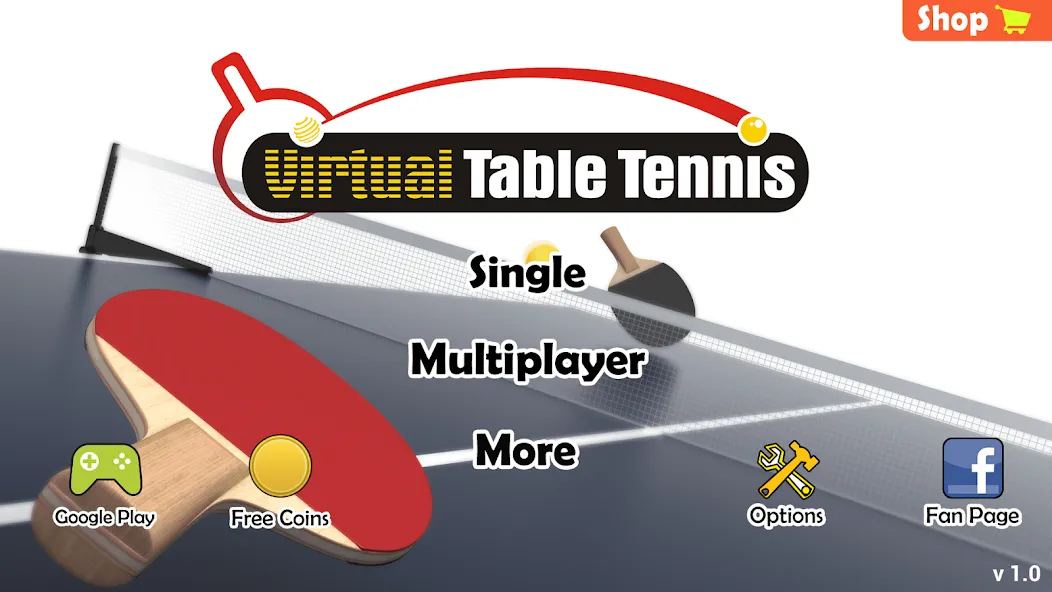 Virtual Table Tennis на Андроид — Мод Много денег — скриншот 3 Virtual Table Tennis на Андроид — Мод Много денег — скриншот 3