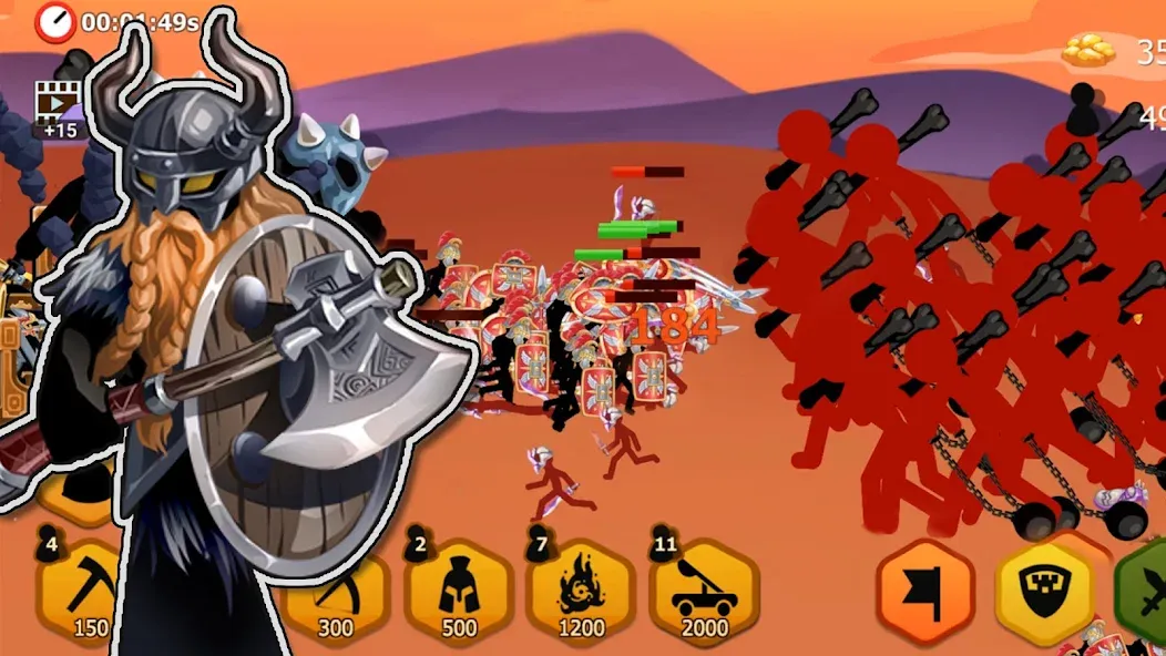 Stickman Battle 2: Empires War MOD APK — Много денег и кристаллов — скриншот 2