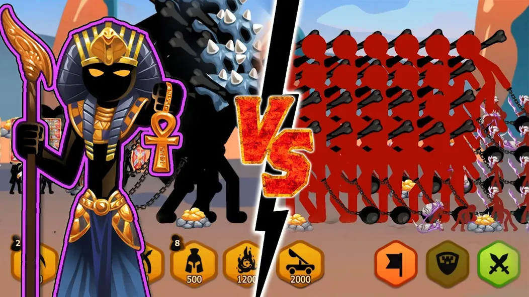 Stickman Battle 2: Empires War MOD APK — Много денег и кристаллов — скриншот 3