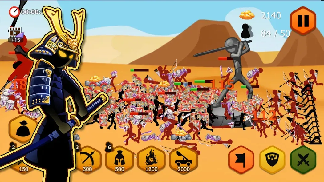 Stickman Battle 2: Empires War MOD APK — Много денег и кристаллов — скриншот 4