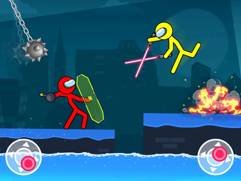 Скачать взломанную Stick-man Fighting Games — Много денег — скриншот 1