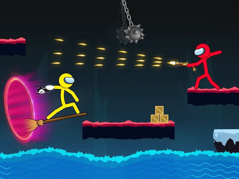 Скачать взломанную Stick-man Fighting Games — Много денег — скриншот 2