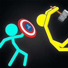 Скачать взломанную Stick-man Fighting Games — Много денег