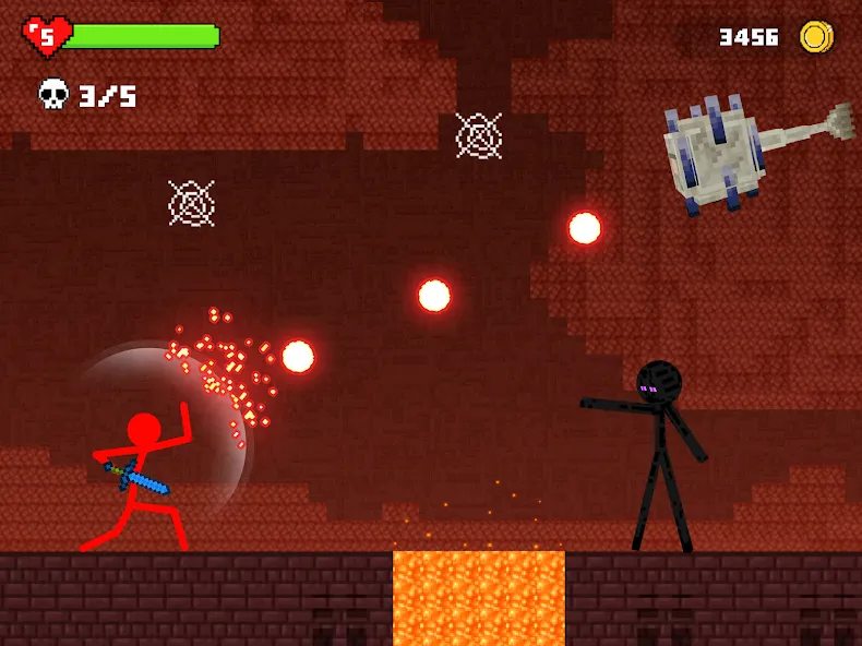 Stick-man Battle - Craft World MOD APK на Android — Много денег и кристаллов — скриншот 3