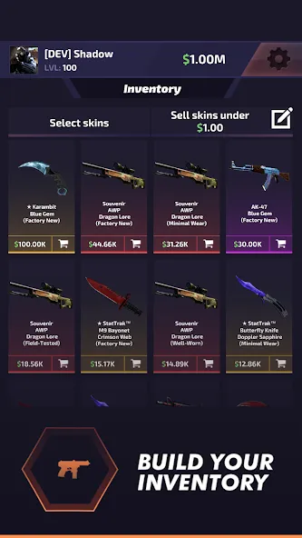 Скачать взлом Case Battle: Skins Simulator на Андроид — Много денег — скриншот 2