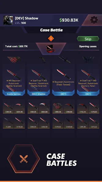 Скачать взлом Case Battle: Skins Simulator на Андроид — Много денег — скриншот 5