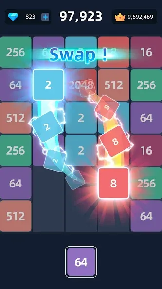 Скачать 2048™ Merge Block Puzzle (Мод: Без рекламы) на Андроид — скриншот 2