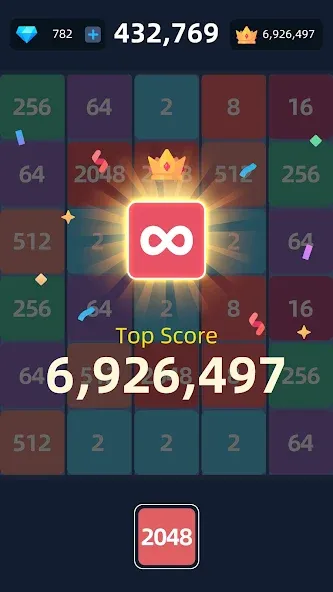 Скачать 2048™ Merge Block Puzzle (Мод: Без рекламы) на Андроид — скриншот 5