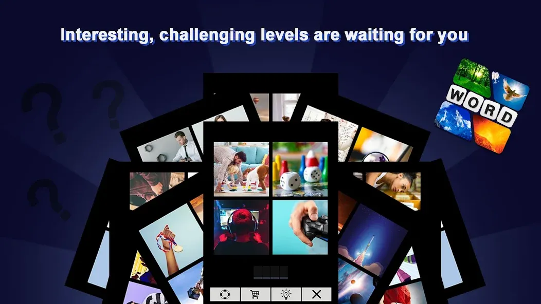 Скачать Puzzle: 4 pics 1 word offline на телефон — Все подсказки открыты — скриншот 1 Скачать Puzzle: 4 pics 1 word offline на телефон — Все подсказки открыты — скриншот 1