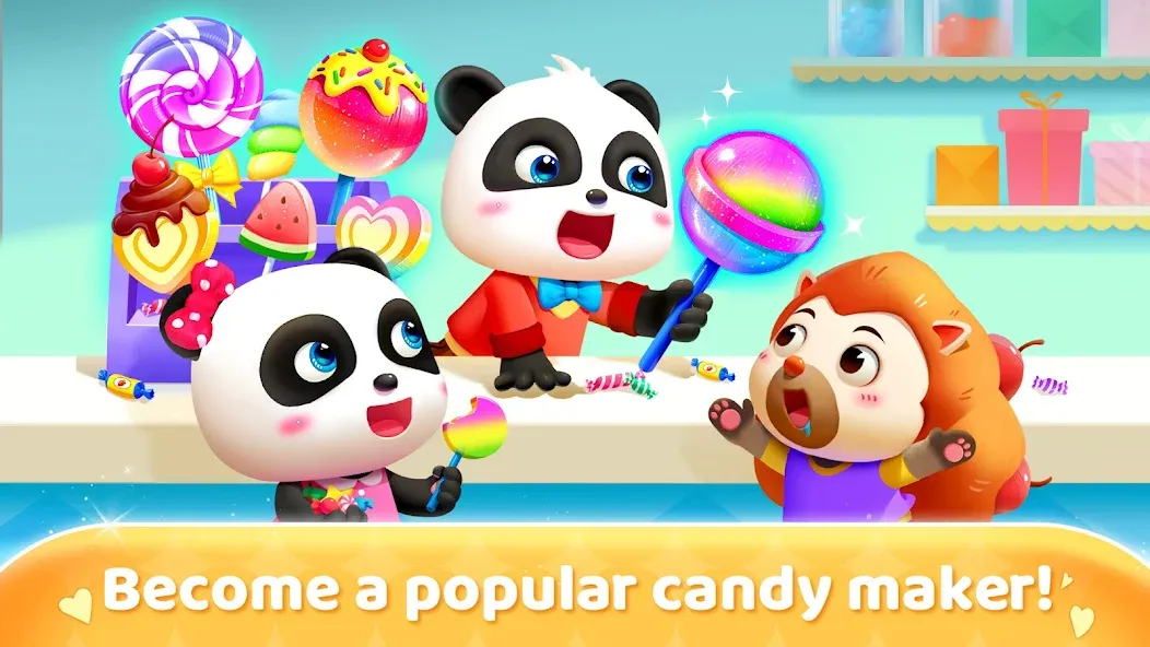 Скачать взломанную Little Panda's Candy Shop — Много денег — скриншот 5