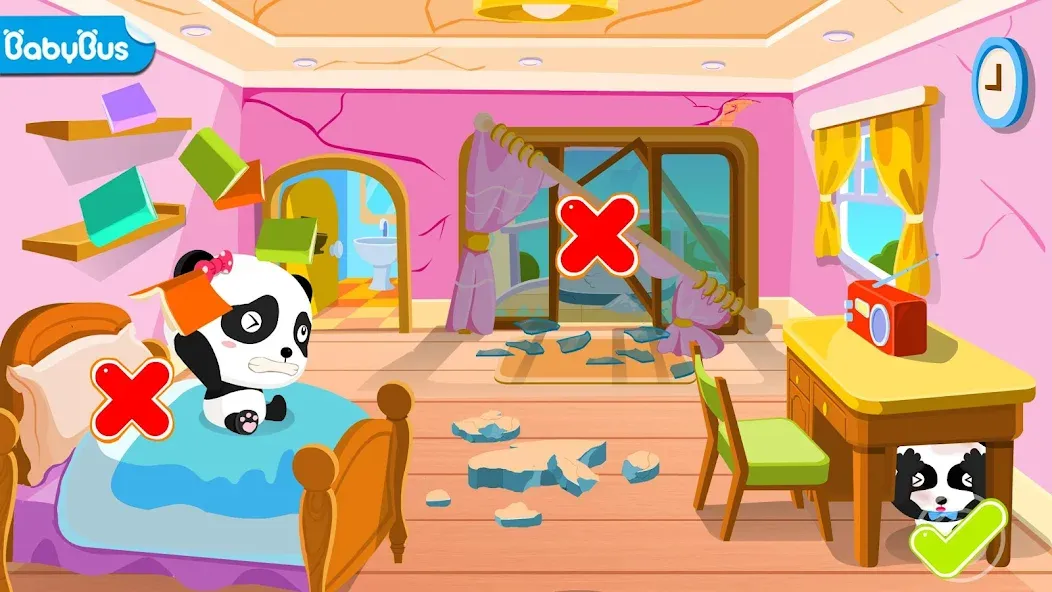 Взлом Baby Panda Earthquake Safety 1 — Все открыто — скриншот 1