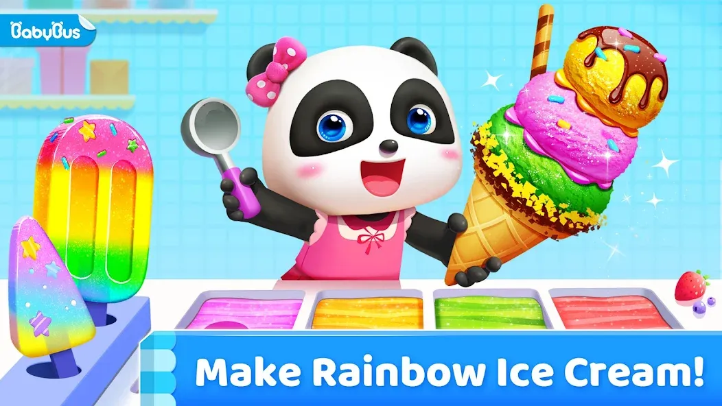 Скачать взлом Little Panda's Ice Cream Games на Андроид — Много денег — скриншот 1