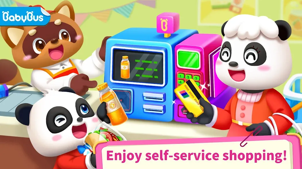 Baby Panda's Supermarket MOD — Много денег и всё открыто на Андроид — скриншот 1