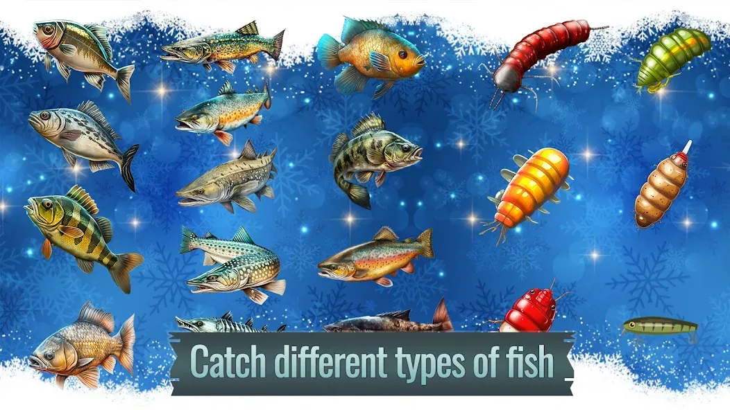 Ice fishing game. Catch bass. MOD APK на Android — Много денег и без рекламы — скриншот 3 Ice fishing game. Catch bass. MOD APK на Android — Много денег и без рекламы — скриншот 3
