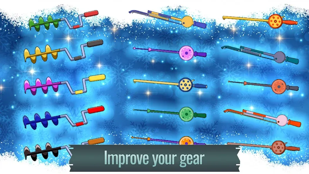 Ice fishing game. Catch bass. MOD APK на Android — Много денег и без рекламы — скриншот 4 Ice fishing game. Catch bass. MOD APK на Android — Много денег и без рекламы — скриншот 4