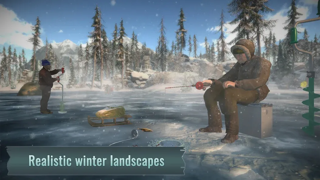 Ice fishing game. Catch bass. MOD APK на Android — Много денег и без рекламы — скриншот 5