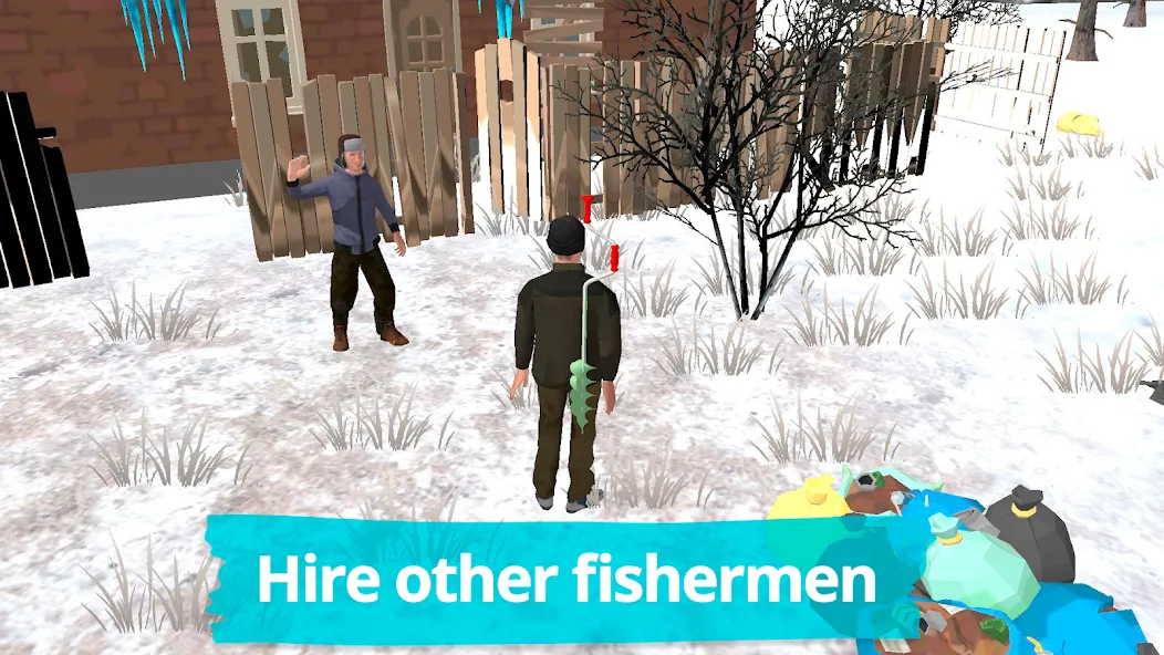 Взломанная Fishing in the Winter. Lakes на Андроид — Много денег — скриншот 3