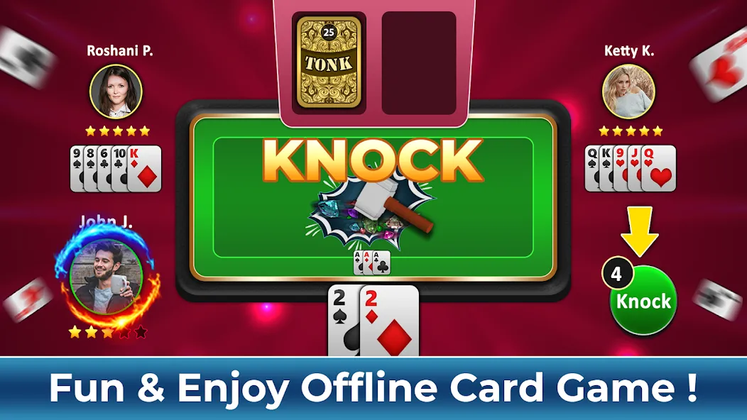 Скачать Tonk Rummy Card Game MOD APK — Много денег — скриншот 5