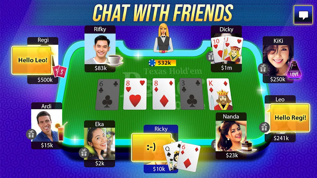 Скачать Texas Holdem Poker Online (Мод: Много денег) на Андроид — скриншот 3