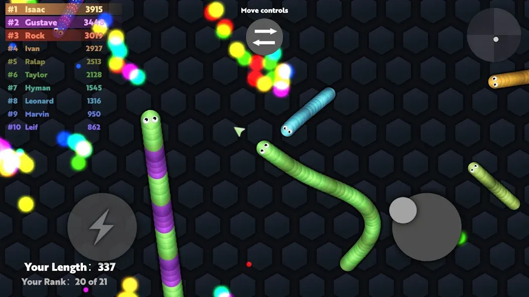 Slide.io - Hungry Snake Game на Андроид — Мод Много денег и без рекламы — скриншот 1