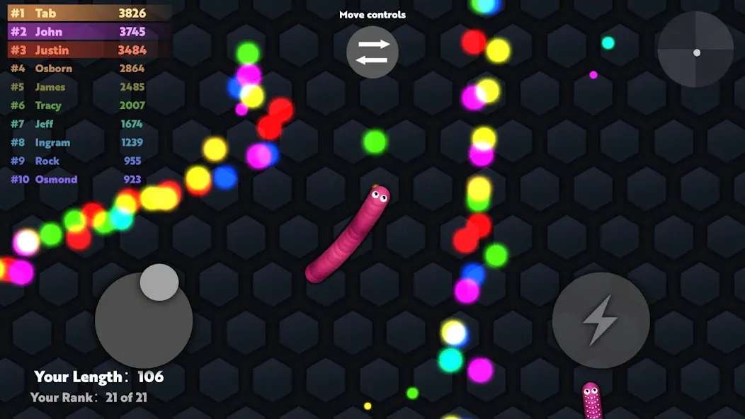 Slide.io - Hungry Snake Game на Андроид — Мод Много денег и без рекламы — скриншот 4