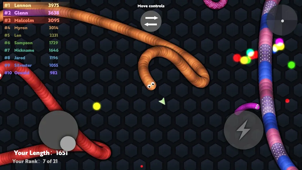 Slide.io - Hungry Snake Game на Андроид — Мод Много денег и без рекламы — скриншот 5